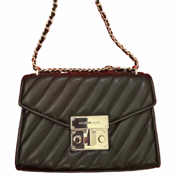 Michael Kors Black Quilted Crossbody Bag